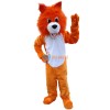 Plush Orange Wolf Mascot Costume