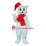 White Christmas Bear Mascot Adult Costume