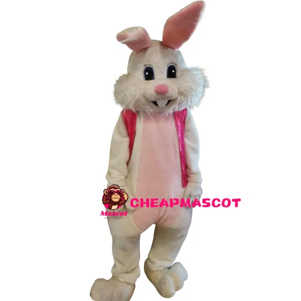 Happy Lightweight White Bunny Mascot Costume