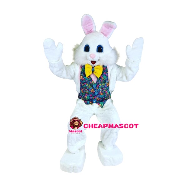 Friendly Lightweight White Bunny Mascot Costume