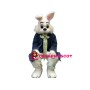 Blue Suit White Bunny Mascot Costume