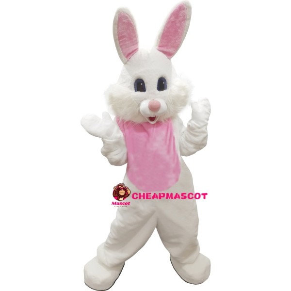 Happy White Bunny Animal Mascot Costume