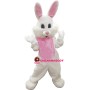 Happy White Bunny Animal Mascot Costume