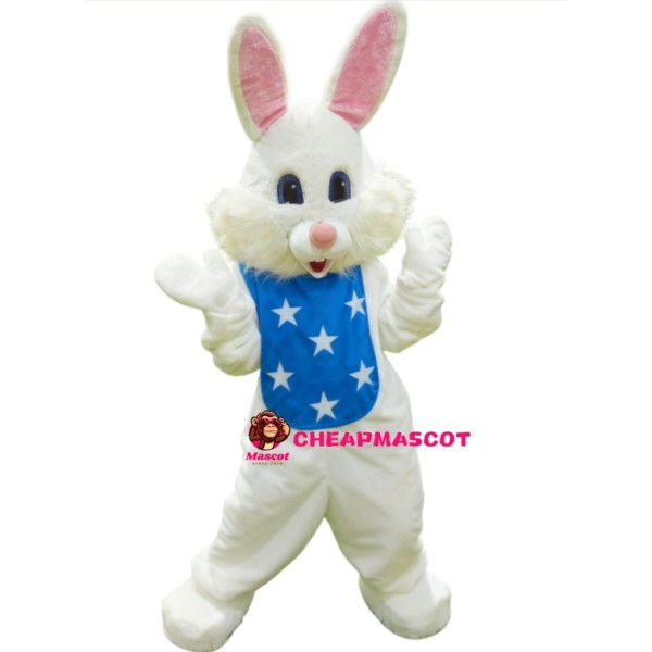 Happy White Raabit Bunny Mascot Costume