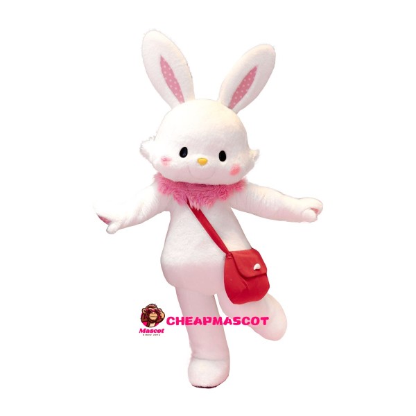 Lovely White Easter Bunny Rabbit Mascot Costume