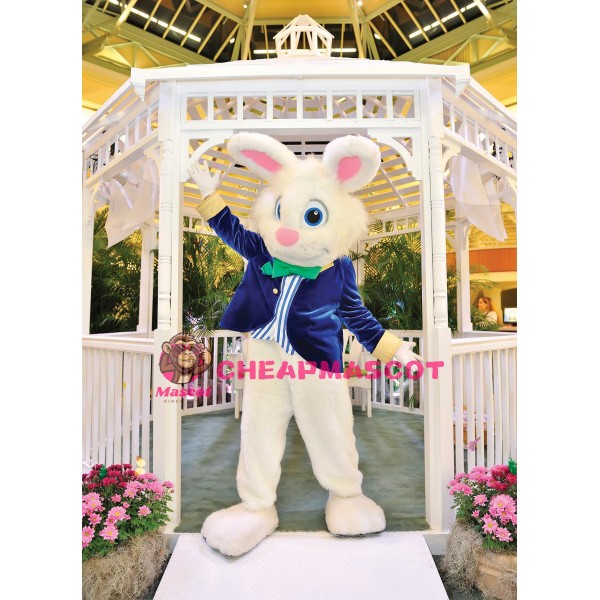 Blue Suit Easter Bunny Mascot Costume