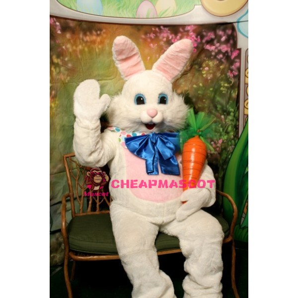 Happy White Rabbit Mascot Costume