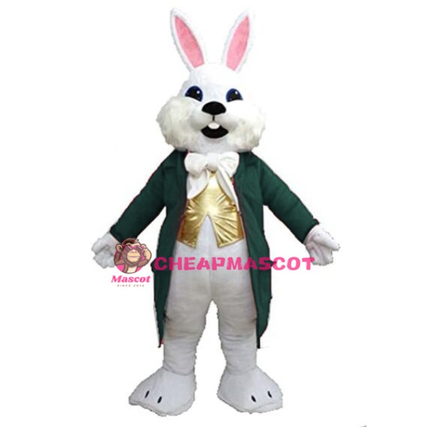 Dark Green Wendell Easter Bunny Mascot Costume