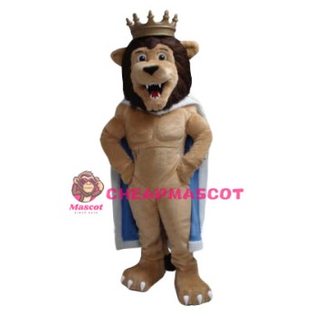 Happy Crown Lion Mascot Costume