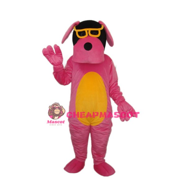 Glasses Dog Mascot Adult Costume