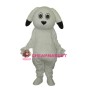 Black Ears White Dog Mascot Adult Costume