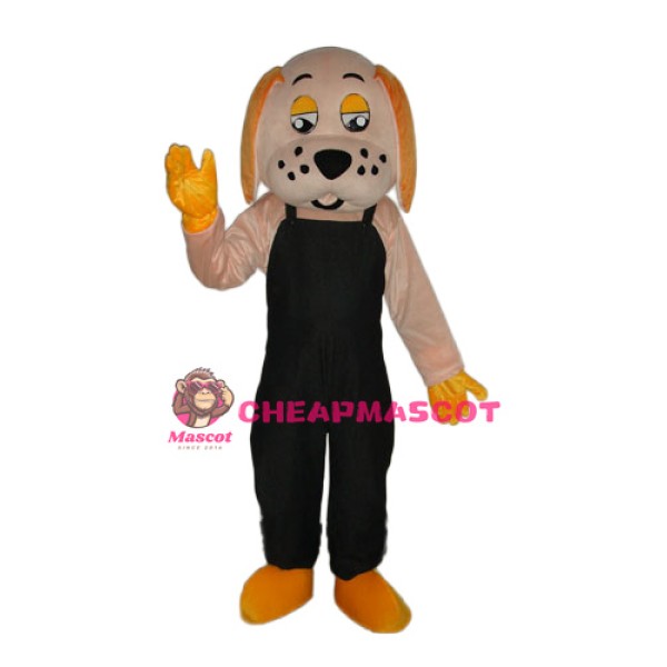 Black Orange Lucky Dog Mascot Adult Costume