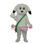 Green Bag White Dog Mascot Adult Costume