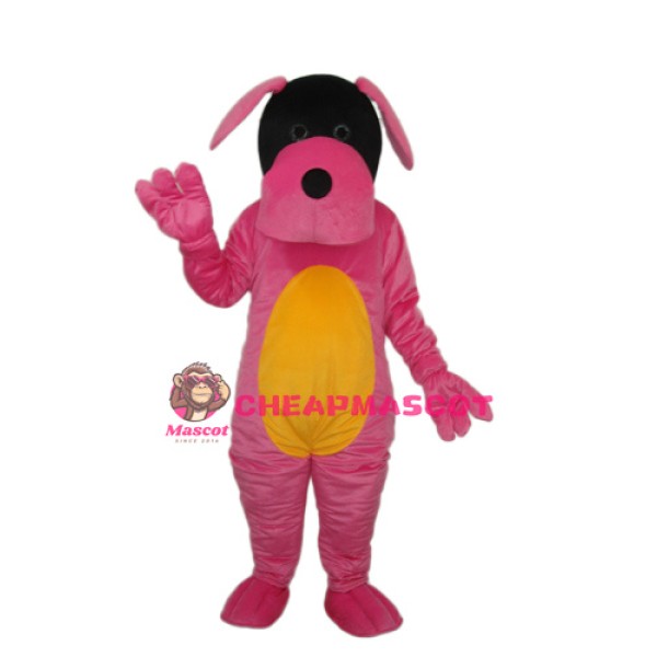 Pink Dog Mascot Adult Costume