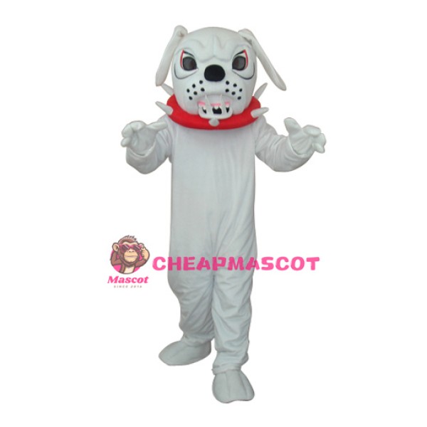 White Angry Dog Adult Mascot Costume