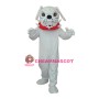 White Angry Dog Adult Mascot Costume