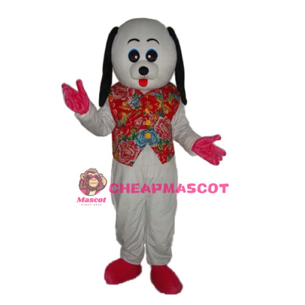 White Dog Mascot Adult Costume