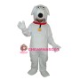 White Dog with Necklet Mascot Adult Costume