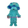 Long Hair Blue Dog Mascot Adult Costume