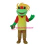 Yellow Green Red Frog Prince Mascot Adult Costume