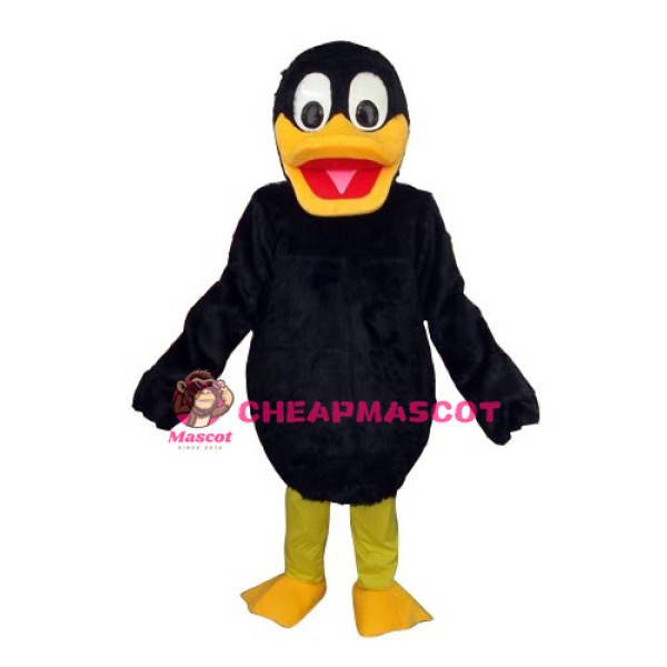 Long Wool Black Duck Mascot Adult Costume