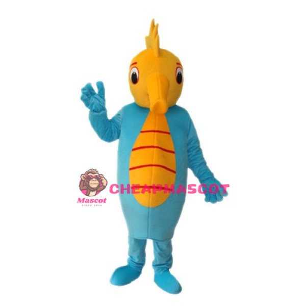 Seahorse costume blue seahorse mascot for adult costume full-fle