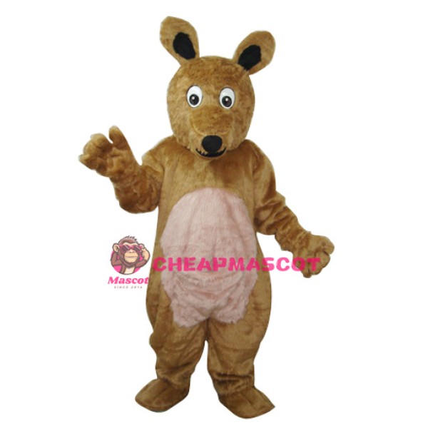 Long Hair brown Kangaroo Mascot Adult Costume