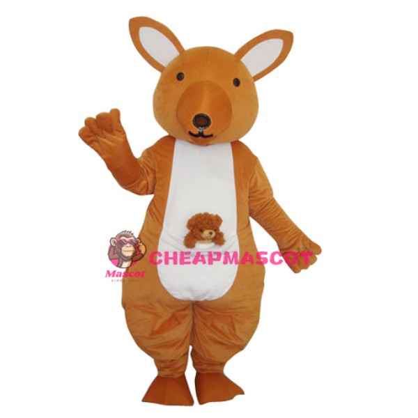 Yellow Kangaroo Mascot Adult Costume