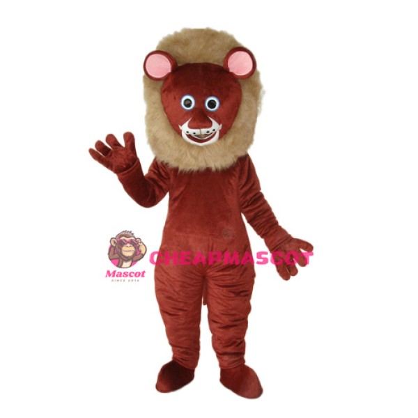 Dark Brown Lion Mascot Adult Costume