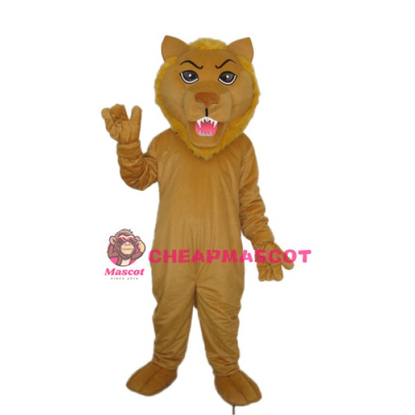 Old Brown Lion Mascot Adult Costume