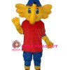Yellow Red Big Elephant Mascot Adult Costume