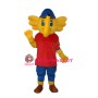 Yellow Red Big Elephant Mascot Adult Costume