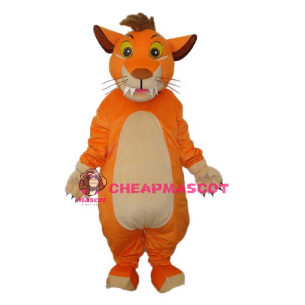 Orange Lion Mascot Adult Costume