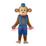 Clown Monkey in Blue Vest Mascot Adult Costume