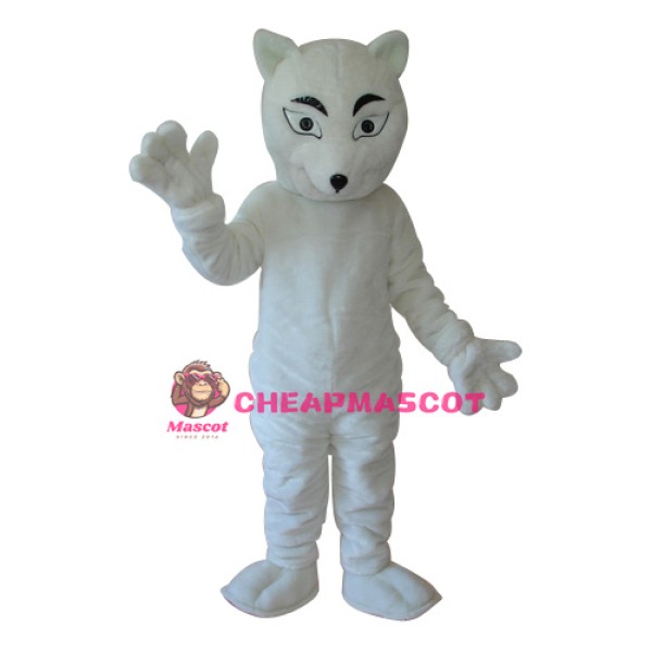 White Fox Mascot Adult Costume
