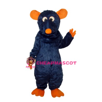 Big Tooth Black Plush Moust Adult Mascot Costume