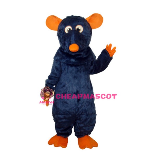 Big Tooth Black Plush Moust Adult Mascot Costume