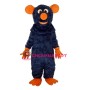 Dark Blue Big Tooth Black Plush Moust Adult Mascot Costume