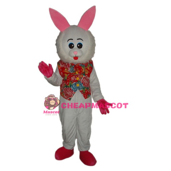 Furry Face Rabbit Mascot Adult Costume
