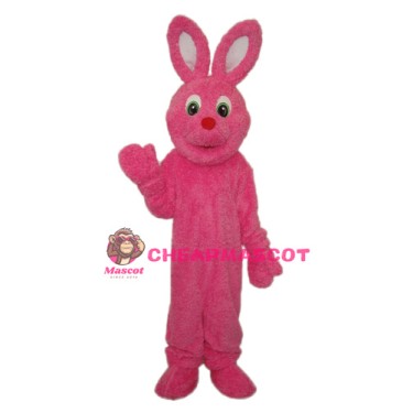 Pink Furry Rabbit Mascot Adult Costume