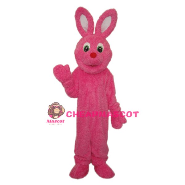 Pink Furry Rabbit Mascot Adult Costume