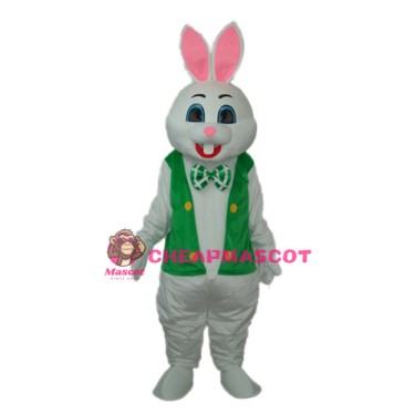 Rabbit with Green Vest Mascot Adult Costume