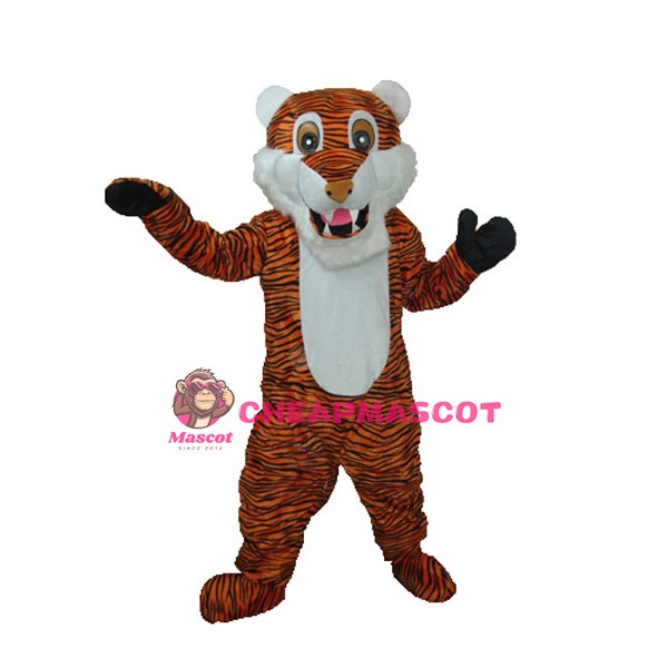 Reddish Brown Stripe Tiger Adult Mascot Costume