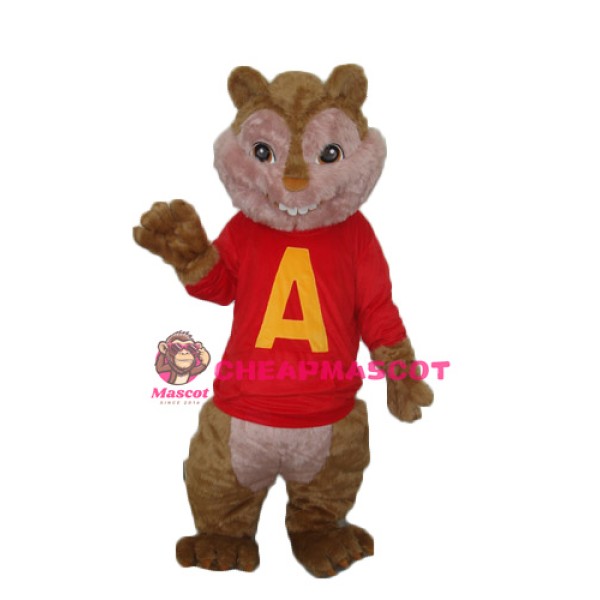 Alvin Chipmunk Mascot Adult Costume