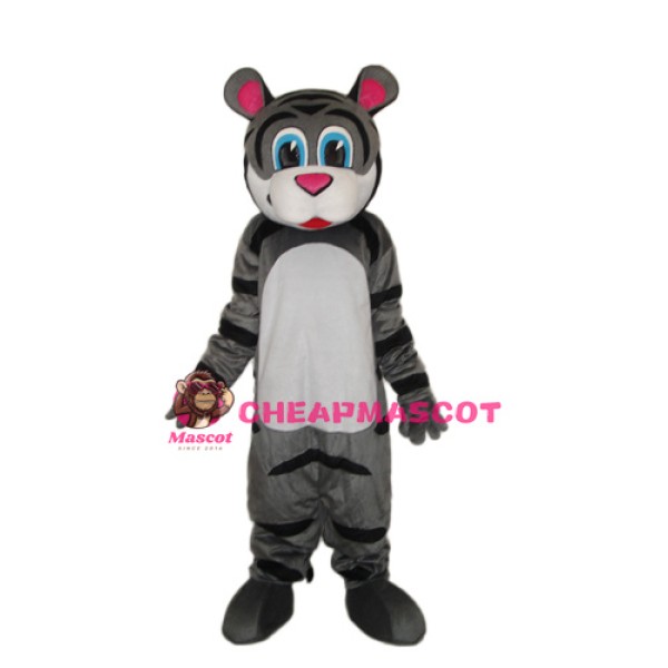 Small Gray Tiger Mascot Adult Costume