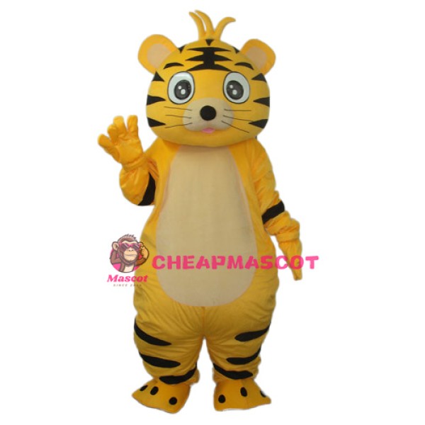 Small Yellow Tiger Mascot Adult Costume