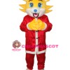 Yellow face Christmas Tiger Mascot Adult Costume