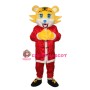 Yellow face Christmas Tiger Mascot Adult Costume