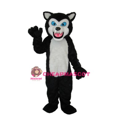 Black Wolf Adult Mascot Costume