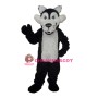Long Wool Big Black Wolf with White Belly Mascot Adult Costume